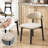 Mid Century Modern Dining Chairs With Brown Solid Wood Legs, Beige Kitchen Chairs-809109589-811540764