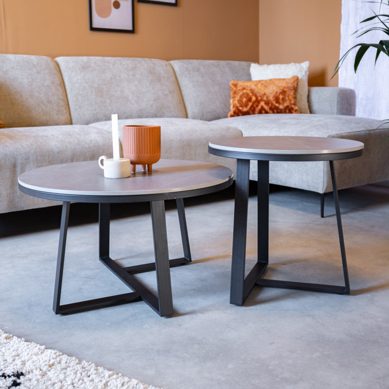 Gernot 2 - Piece Living Room Table Set, Grey/Black