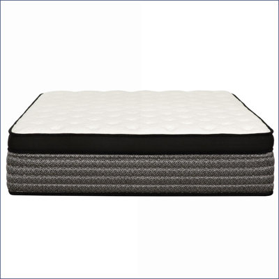 Matelas, très grand matelas hybride à plateau euro 16 po | Mousse viscoélastique imprégnée de gel | CertiPUR-US | Blanc / gris clair | Polyester