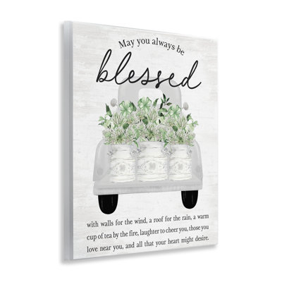 Always Be Blessed Spring Florals Wall Plaque, design by Lettered and Lined