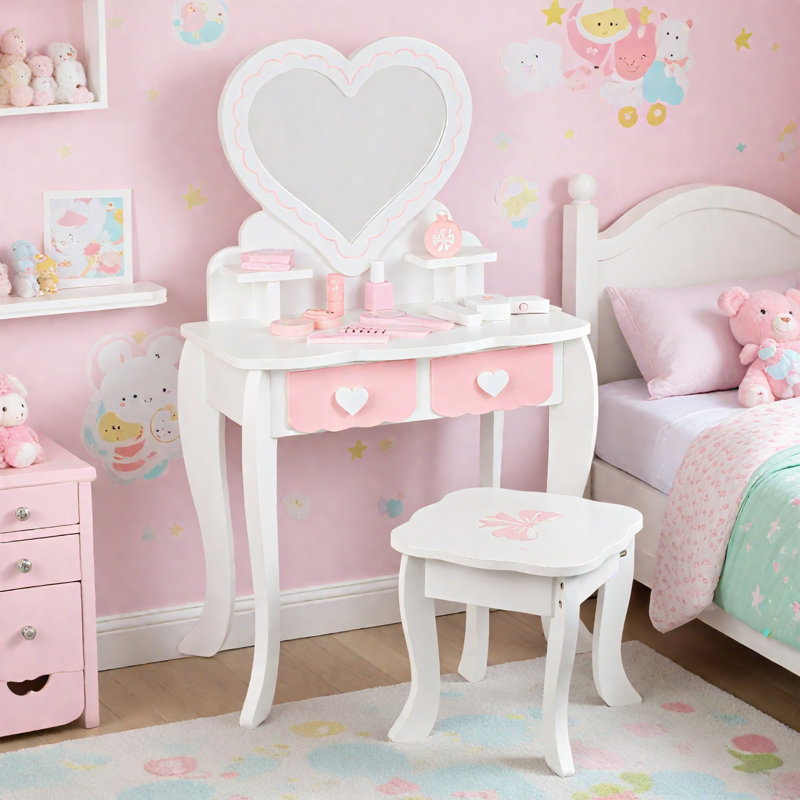Kids Little Princess Vanity Set with Mirror