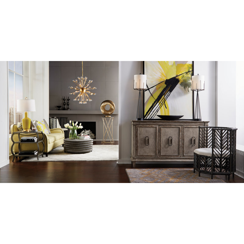 Gray Rectangular Bamboo Laminate Tiered End Table