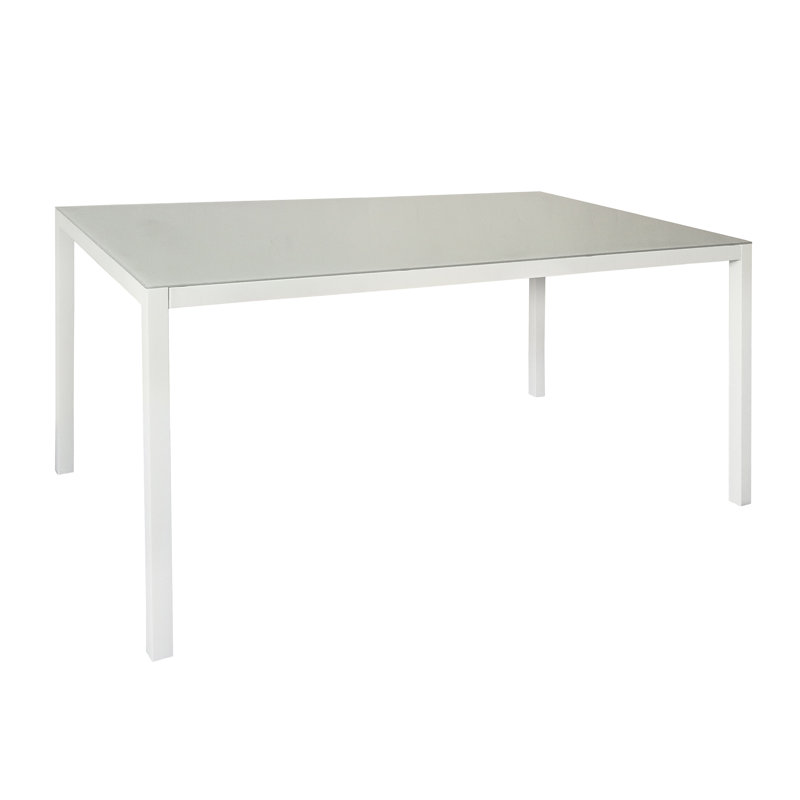 Coverty Rectangular Metal Outdoor Dining Table, Grey, 72cm H x 160cm L x 100cm W