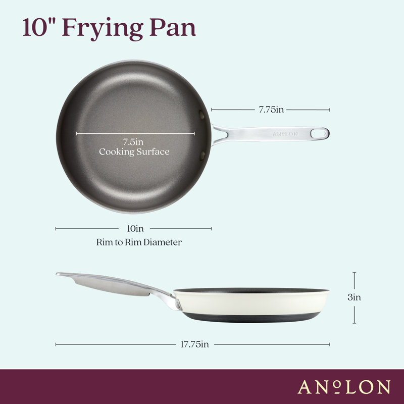 Anolon Achieve Hard Anodized Nonstick Frying Pan / Skillet, Cream, 10"