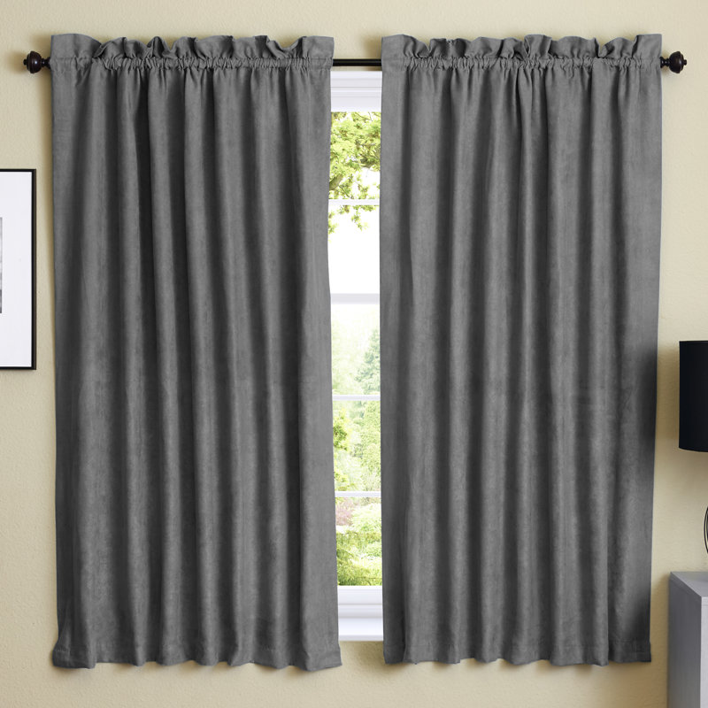 Crownfield Room Darkening Curtain Pair, Steel Grey, 52" W x 84" L