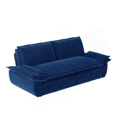 Grand canapé-lit escamotable de 73,2 po, canapé-lit convertible 3-en-1, causeuse multifonctionnelle en velours, bleu