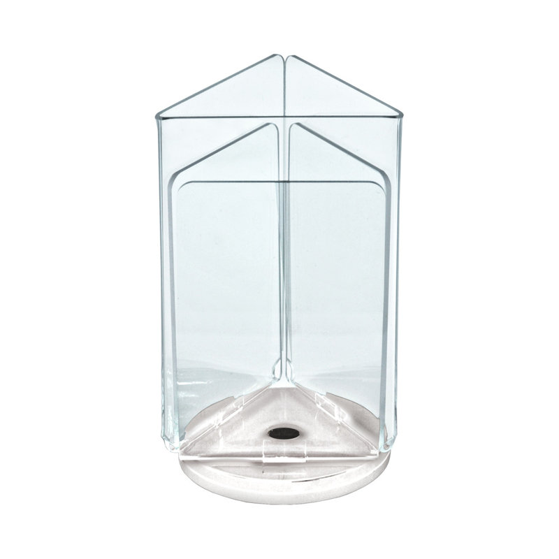 Clear Acrylic Three-Sided Revolving Pedestal Display Stand