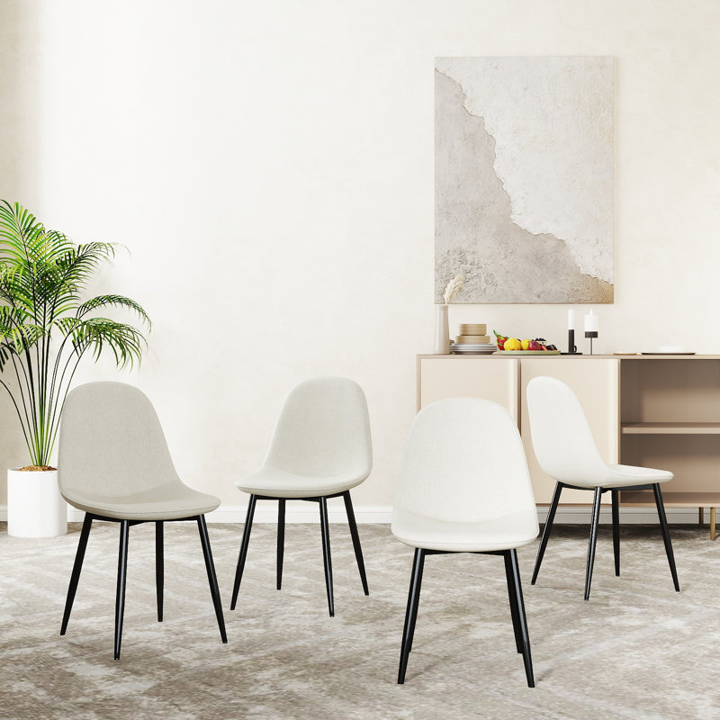 Delfinia Upholstered Side Chairs, Fabric Sepia, Black