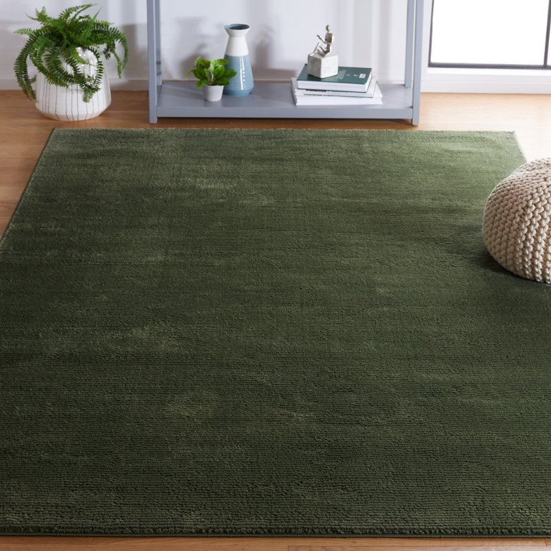 Revive Solid Color Area Rug In Green, Rectangle 160 x 231 cm, Green