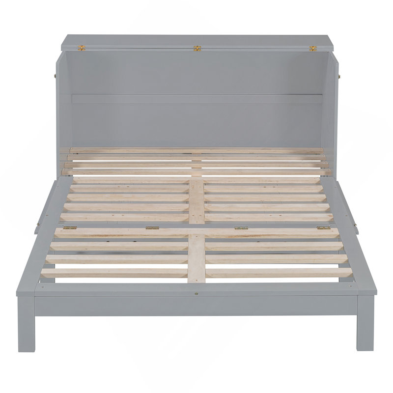 Grand lit escamotable avec grands tiroirs, Gris