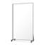 Miroir surdimensionné 67 po x 40 po, miroir carré noir avec cadre et roues en métal, reflet de haute qualité