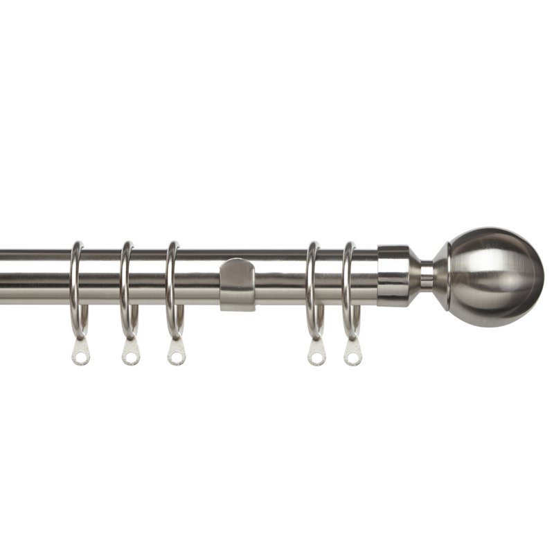 Verutiao 25-28mm Extendable Ball Pole, 120 cm - 210 cm W, Satin Silver