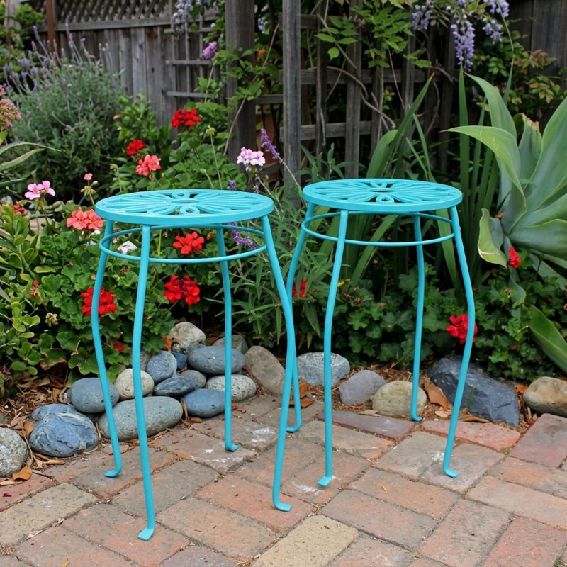 Metal Plant Stand, Turquoise