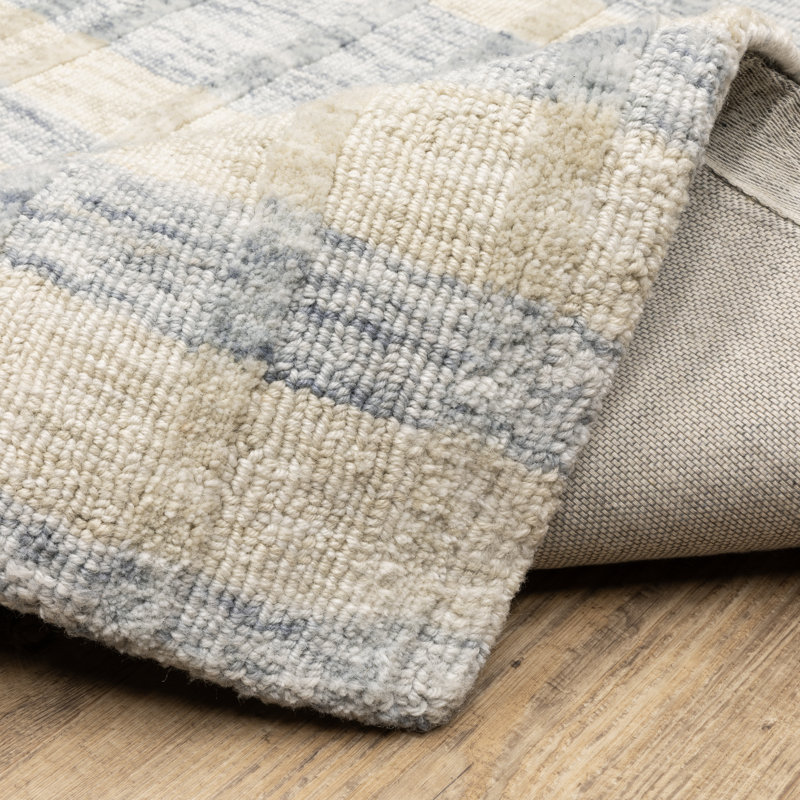 Tapis beige / bleu Bellatrix, Rectangle 10 pi x 12 pi 12 po