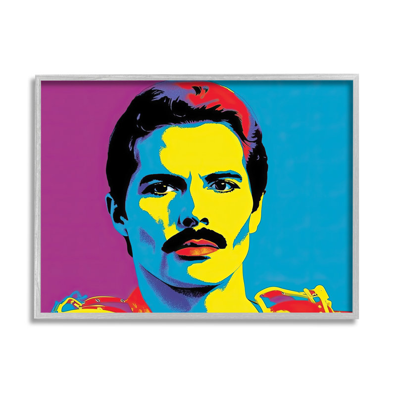 Freddie Mercury Pop Style On Wood par Birch & Ink Print, Estampe numérique Farmhouse, H 11 po x l 14 po x P 1,5 po