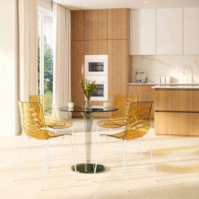 Ensemble de 4 chaises de salle à manger en plastique ABS de la collection Minelli