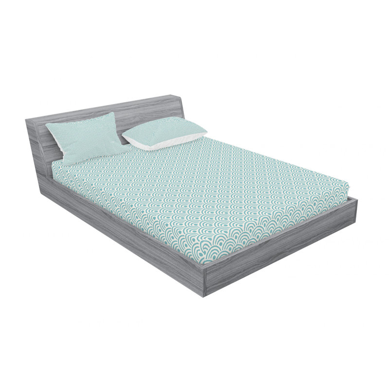 Microfiber Geometric Sheet Set, Queen Sheet Set with Fitted Sheet
