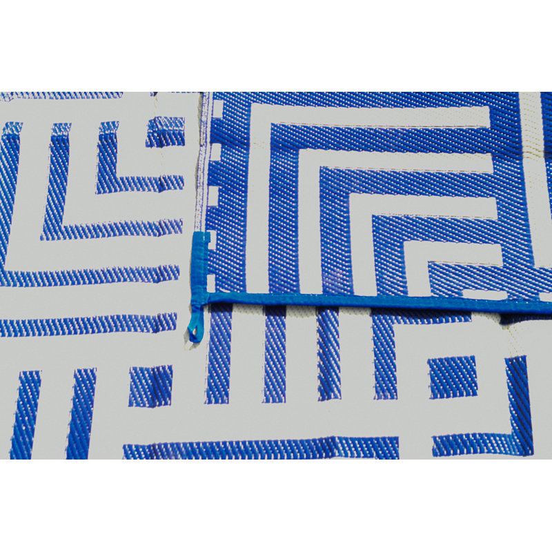 Panama Geometric Doormat, 48" W x 72" L, Navy Blue