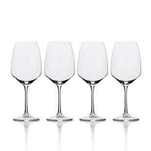 Godinger Wine Glasses, Stemmed Wine Glass Goblet Beverage Cups  - Meridian Blush, 12oz - Set of 4: Wine Glasses
