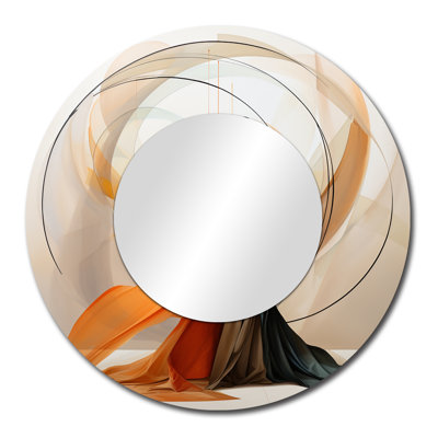 Abstrait contemporain danseur africain I - miroir décoratif de femme afro-américaine, miroir mural rond moderne, impression d'art en métal