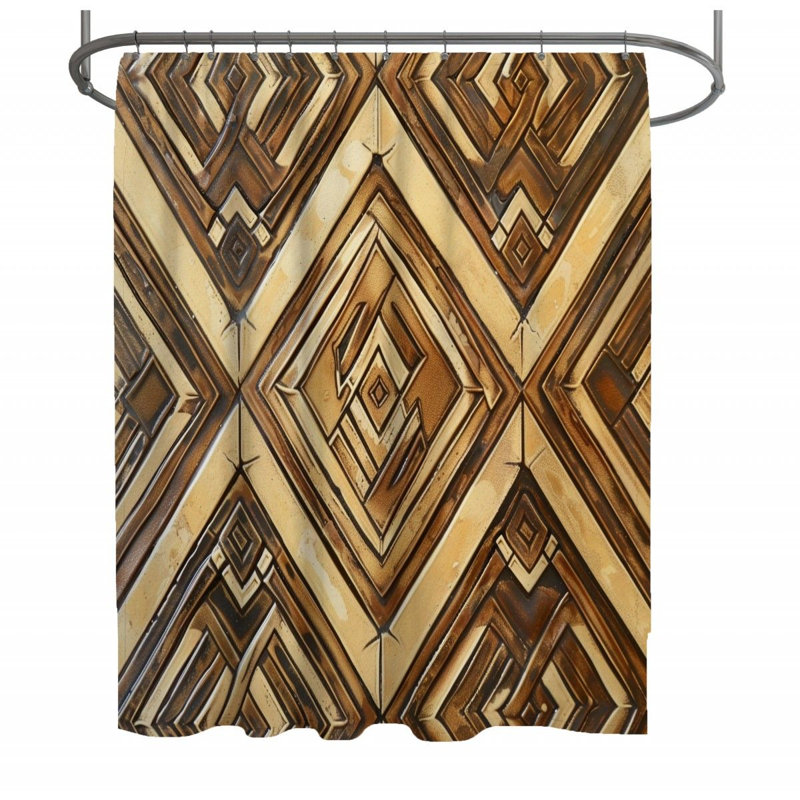 Rideau de douche abstrait à motifs géométriques à motifs géométriques abstraits, H 93 po x l 70 po