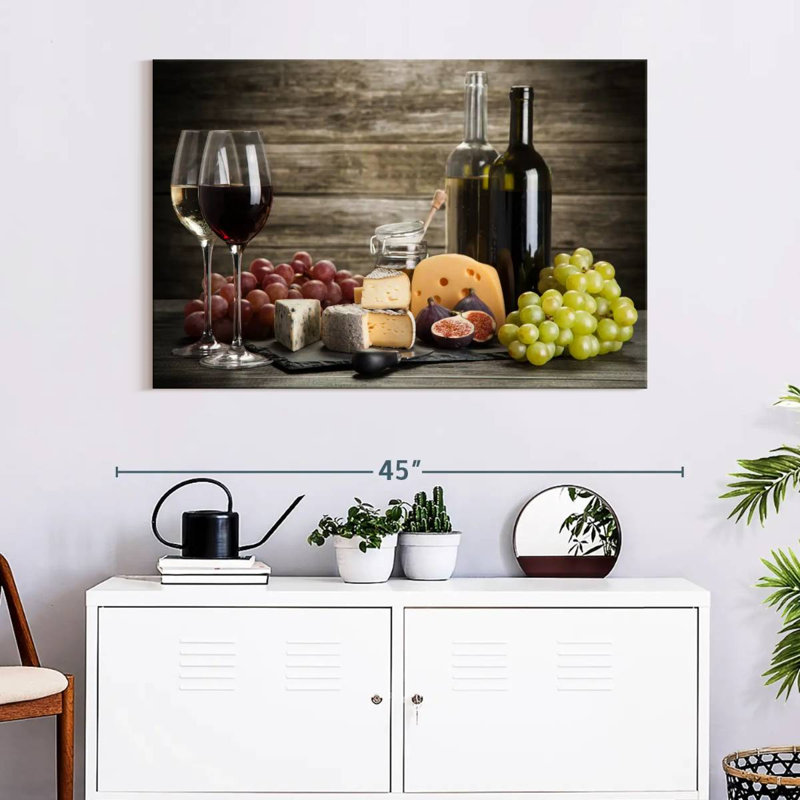 Yarlin Wine And Cheeses, 26" H x 39" W
