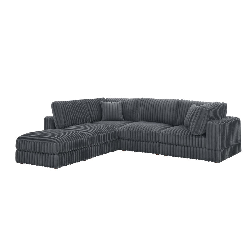 Cloud Haven Modular Sectional, Gray Corduroy