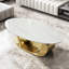 Table basse ovale en faux marbre pour le salon-552304090