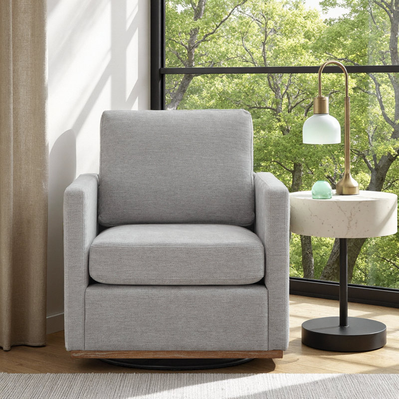 Fauteuil d'appoint pivotant à 360 ° Modern, Gris clair