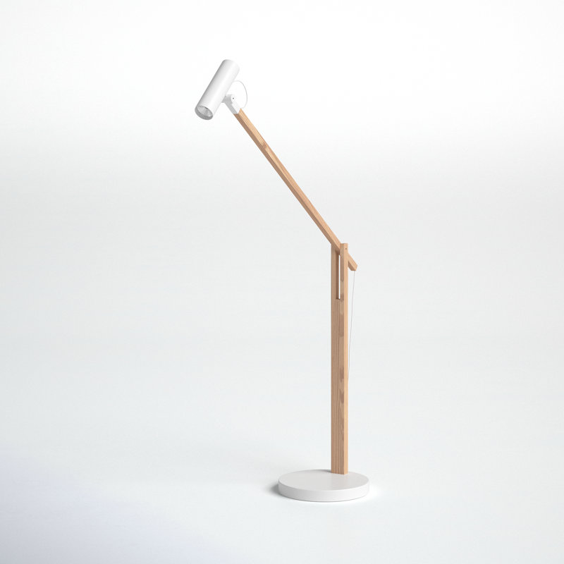 Dalila Adjustable Desk Lamp, Natural Ash Wood/White