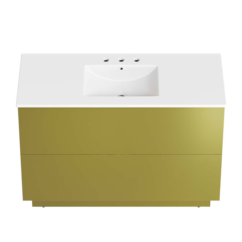 Ensemble de meuble-lavabo simple 48 po Modway Quantum, Blanc
