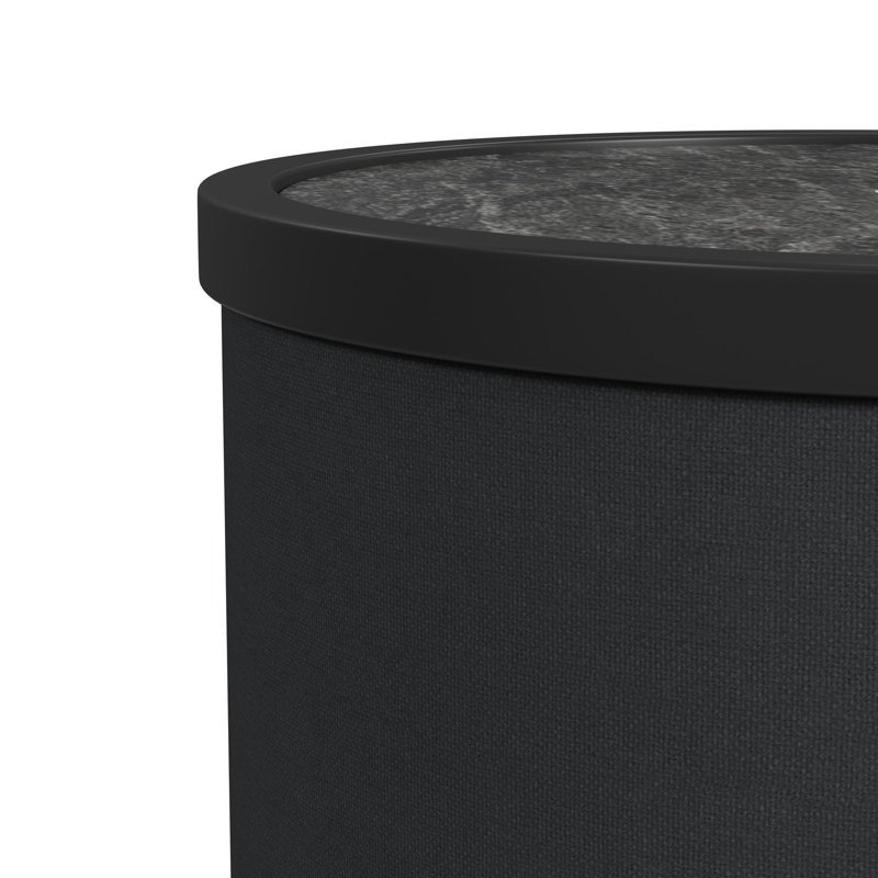 Nebula Round Smart End Table in Black