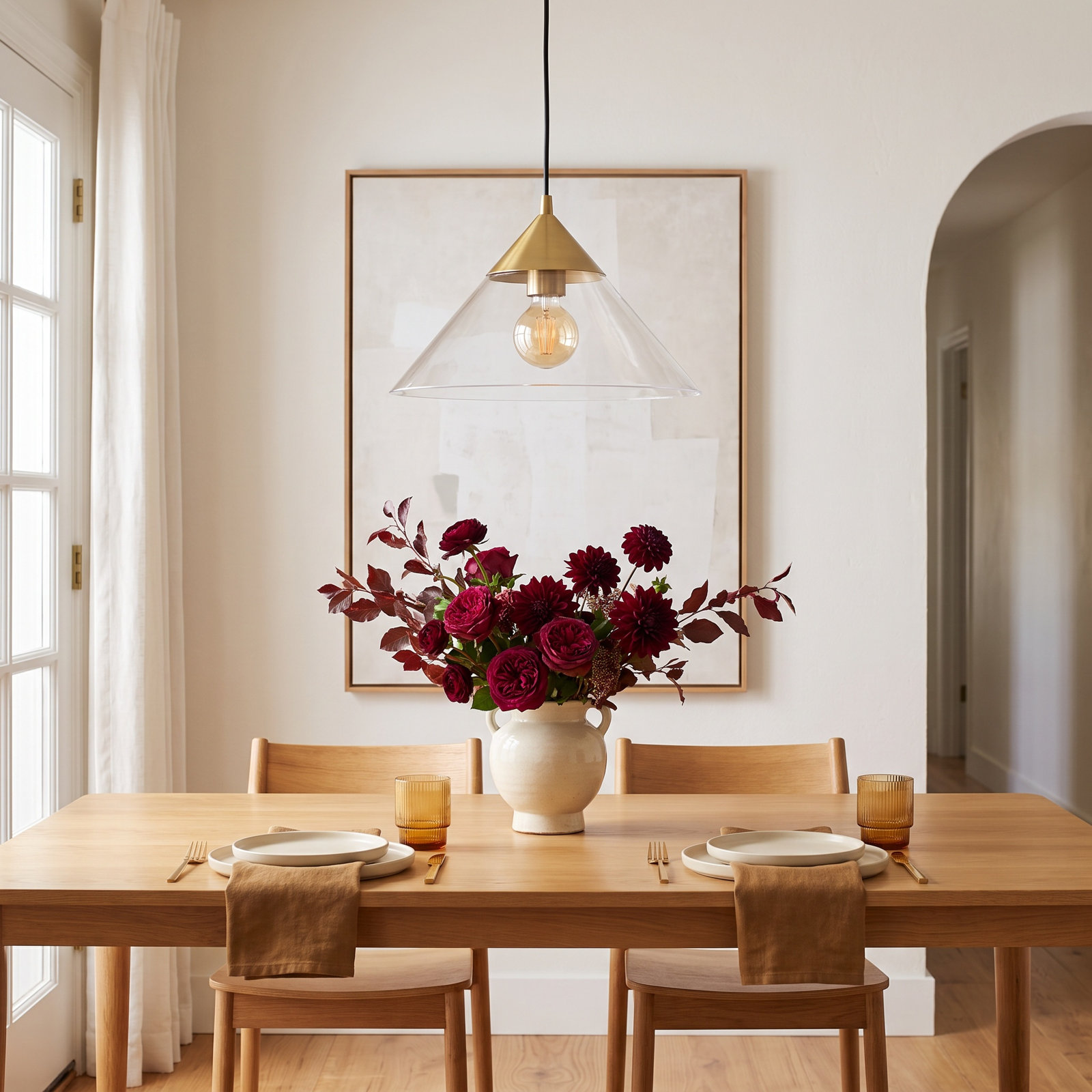 Johnson 1 - Light Pendant, Brushed Gold/Clear Glass