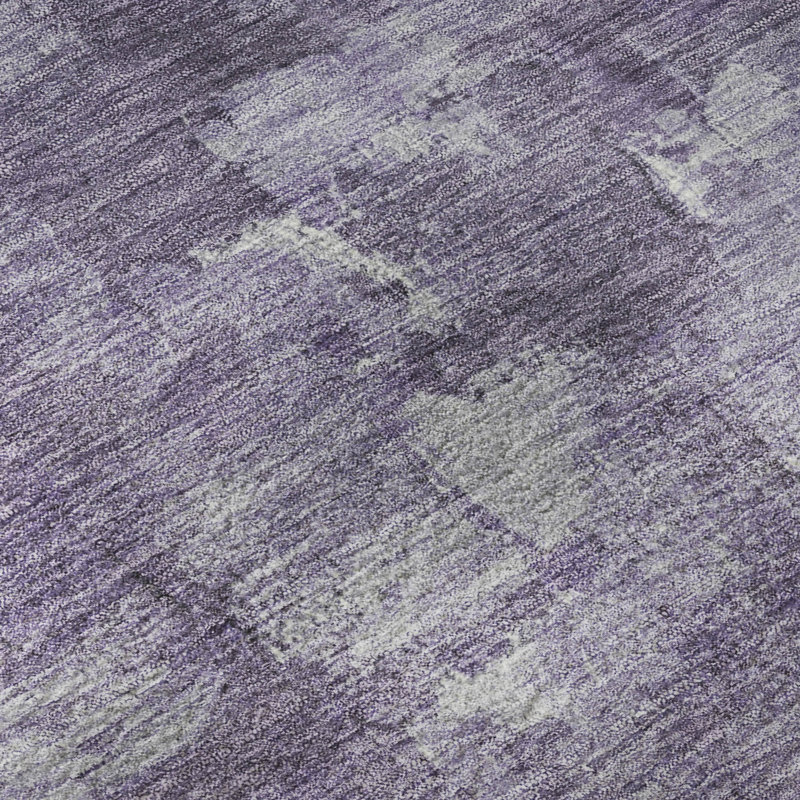 Premium Machine Washable Mayfield Abstract Rug, 2'3" x 7'6" Runner, Purple