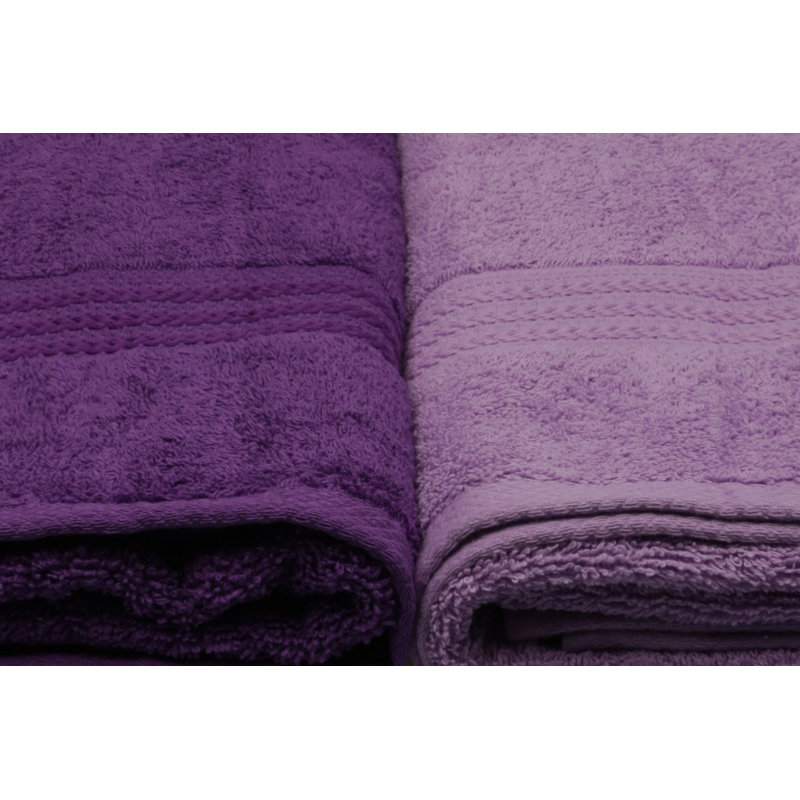 Luxurious 4-Piece Bath Towel Set, 100% Cotton, 27.6 x 55.1 inches | 500 GSM for Maximum Absorbency | Includes Special Gift Box | Elegant Light Lilac, Lilac, Purple & Dark Purple Colors | Machine Washable