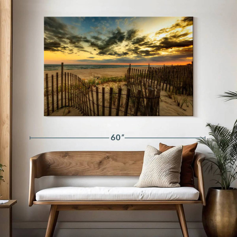 Lever de soleil sur la plage d'Alvord Long Island, H 34 po x l 51 po