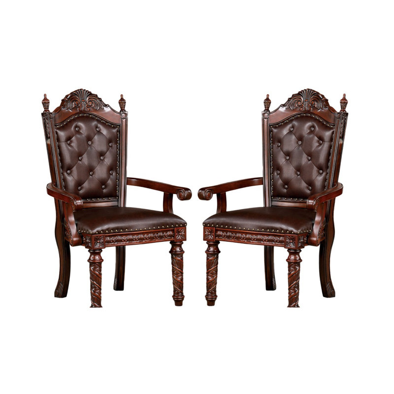 Mobilier de salle à manger en bois de cerisier brun traditionnel 2 pièces
