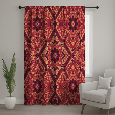 Rideaux de fenêtre Red Beige Tribal
