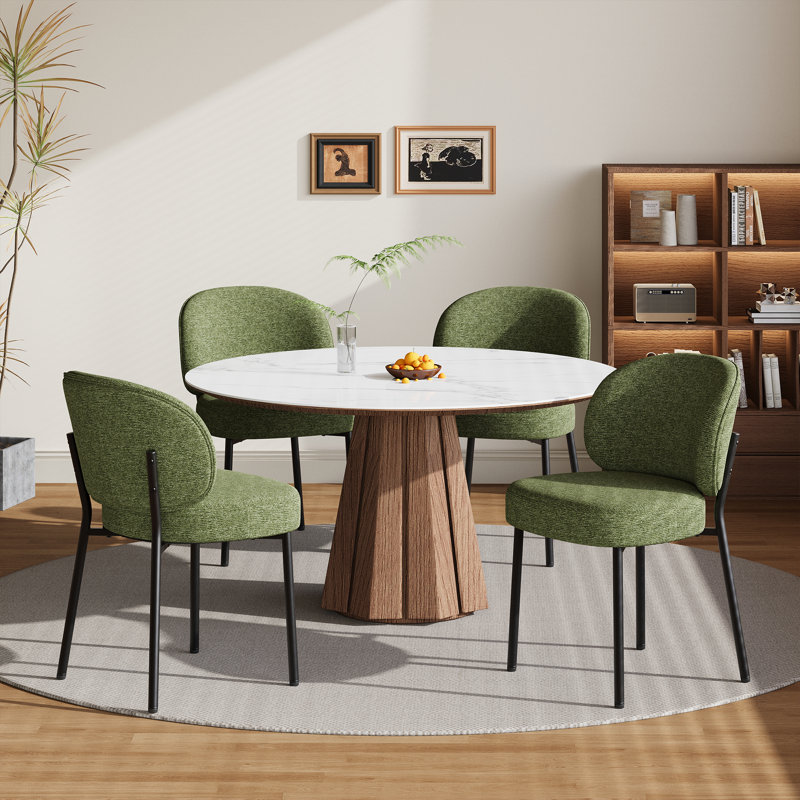 Chaise rembourrée avec assise rembourrée épaisse, Vert