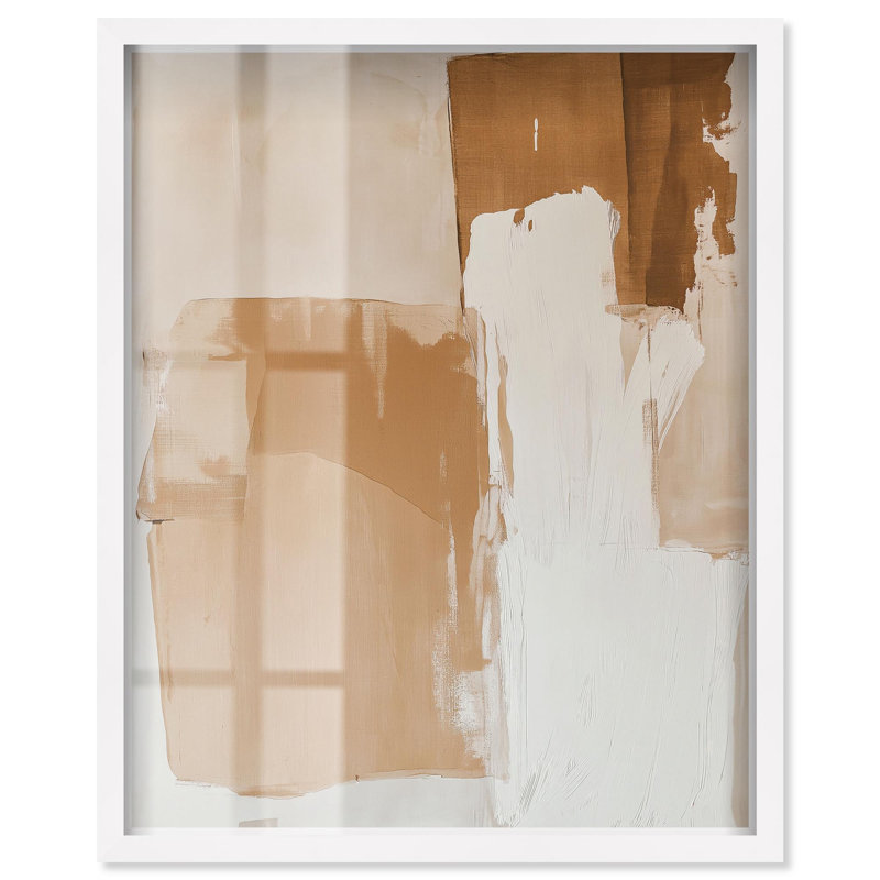 Terra Layers Shadowbox Print Boho Art par Art Remedy, H 46 po x l 37 po, Blanc