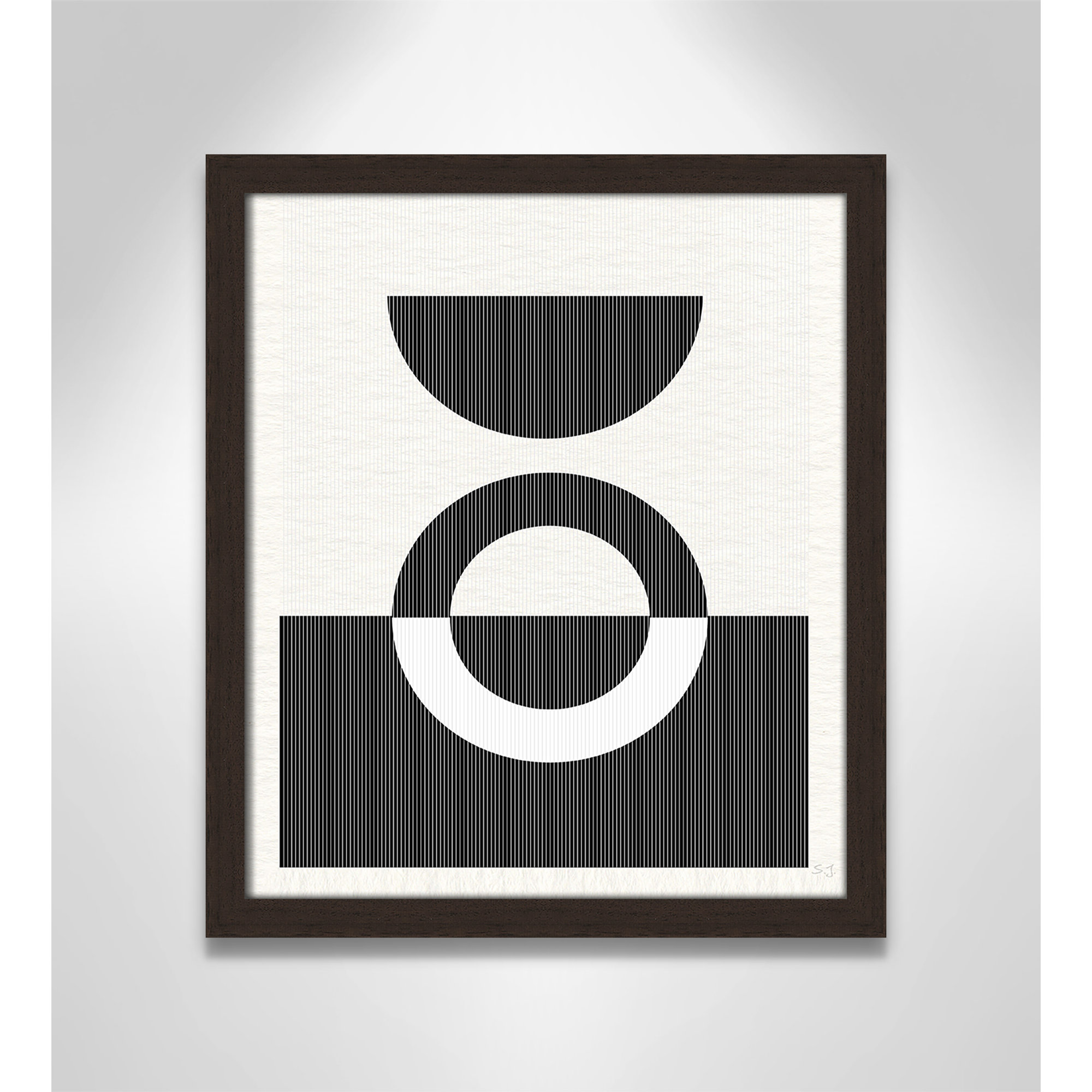 Eclipse III, Open Grain Walnut Framed, 15" H x 13" W x 0.75" D