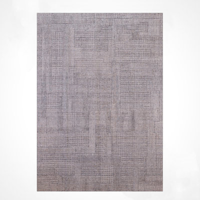 Original Hand Knotted Traditional Pattern Gray Wool and Cotton Rug