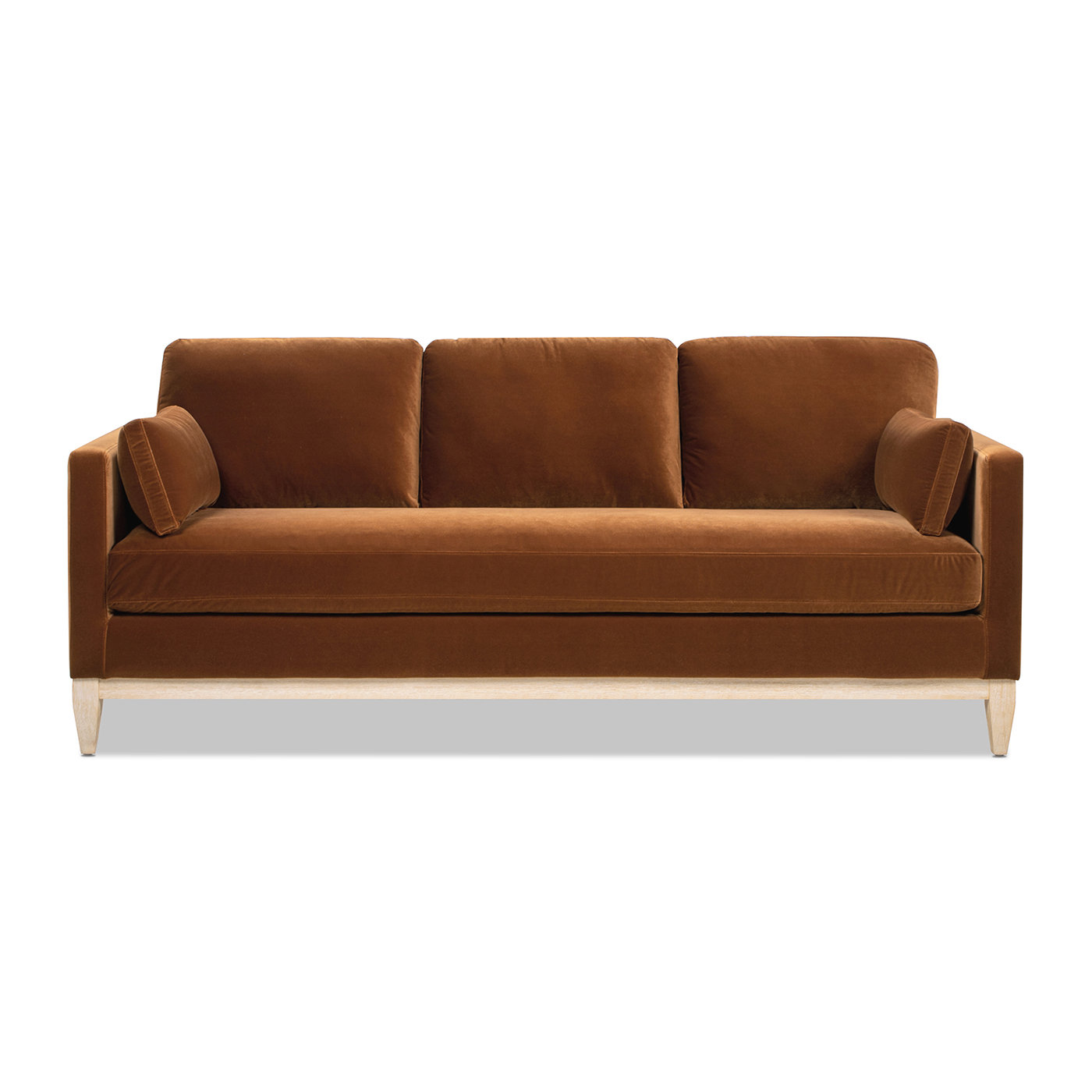 Pera 84'' Upholstered Sofa, Burnt Orange Velvet