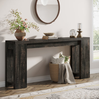 Dyron Extra Long Farmhouse Console Table For Entryway