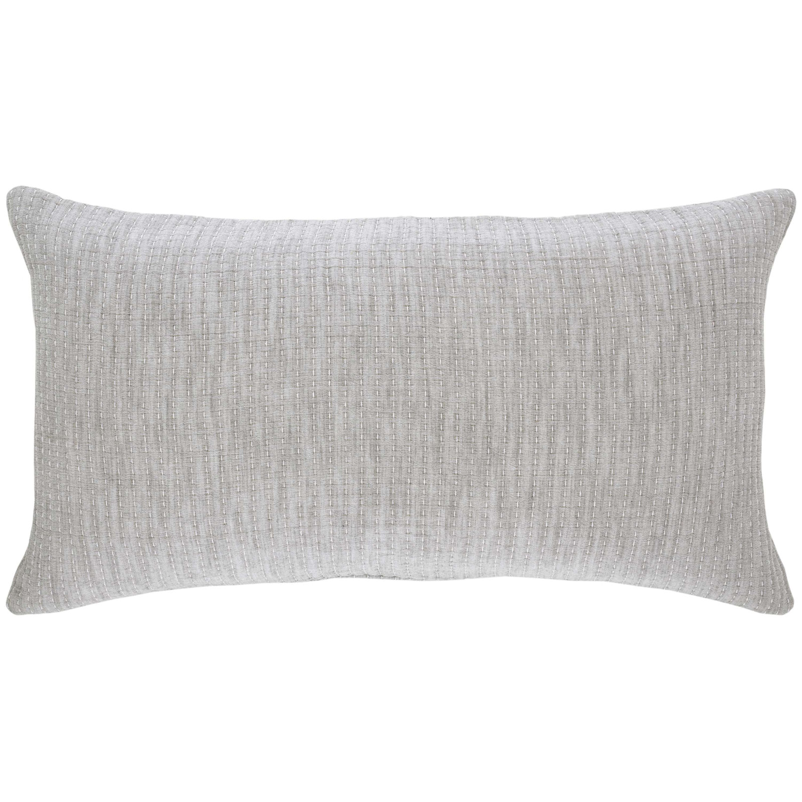 Pick Stitch Cotton Shams, King, Gray