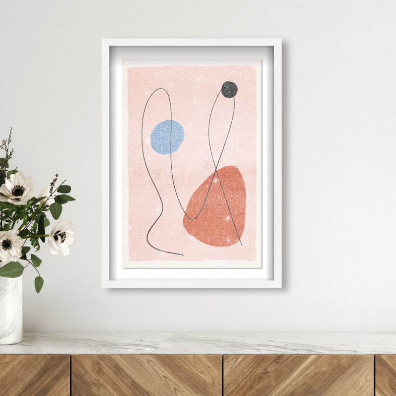 Conneting Color Points Shadowbox Abstract Print by Oliver Gal, Black Frame, 10 x 15, 25.5"H x 17.5"W, White Frame