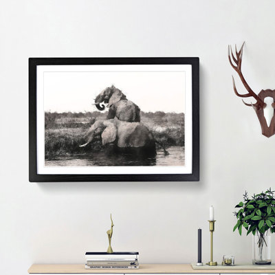 Two Elephants - Picture Frame Graphic Art Print