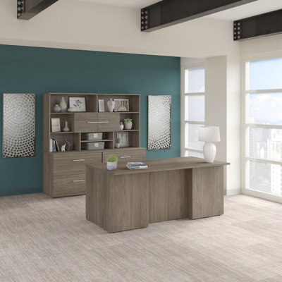 Ensemble de bureau de direction rectangulaire avec rehausse 3 pièces Office 500