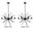 Abaan Antique Black 6-light 25" Sputnik Chandelier