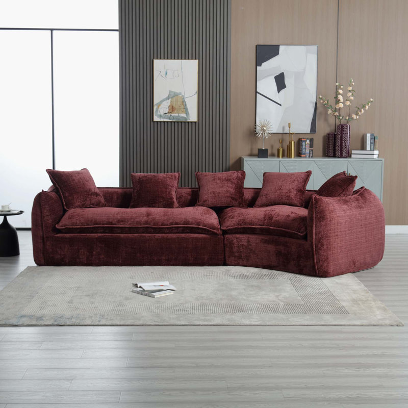 Modular U-Shaped Sectional Sofa with Pillows for 5